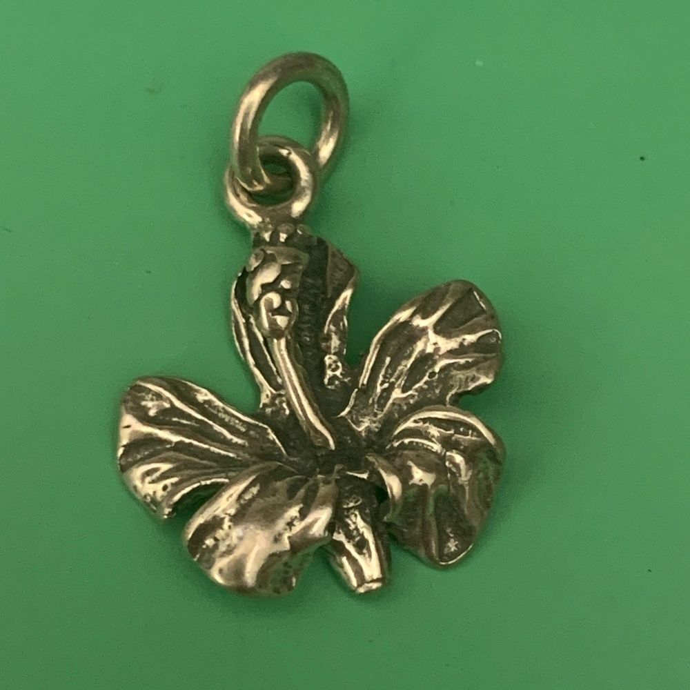 Hibiscus Flower Sterling Silver Jewelry Charm #flower #garden #tropical